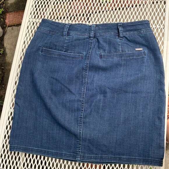 stretch denim button up Prana mini skirt - Picture 3 of 5